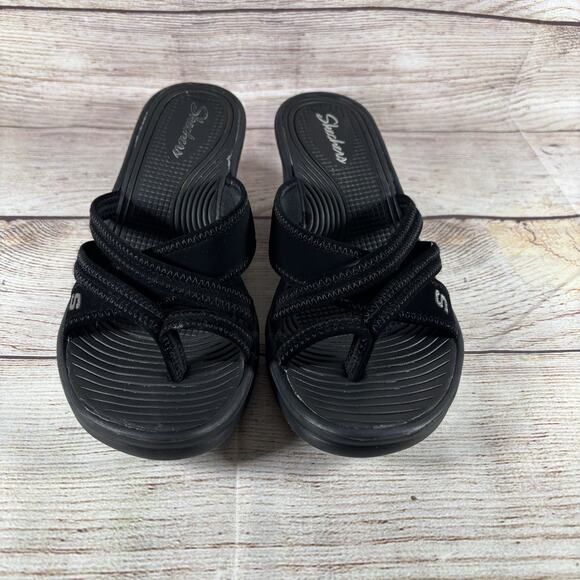 Skechers Cali Womens Size 7.5 Rumblers Beautiful People Wedge Sandals - Picture 3 of 10